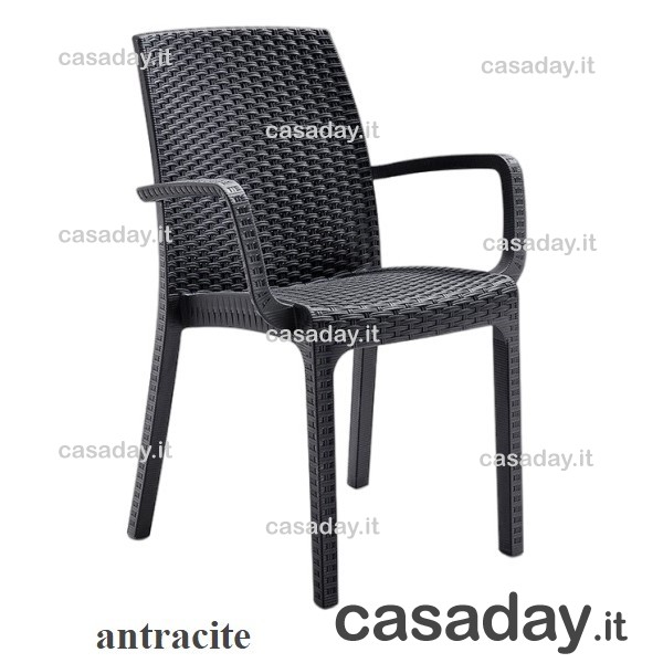 SEDIA INDIANA C-BRACCIOLI ANTRACITE bica